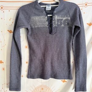 Old Navy Lace-Up Thermal Long-Sleeve Tee